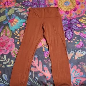 Rust Colored Lululemon Align Leggings.